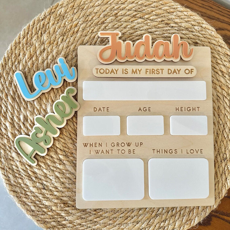 Customized Back To School Sign, Today Is My First Day Of Sign