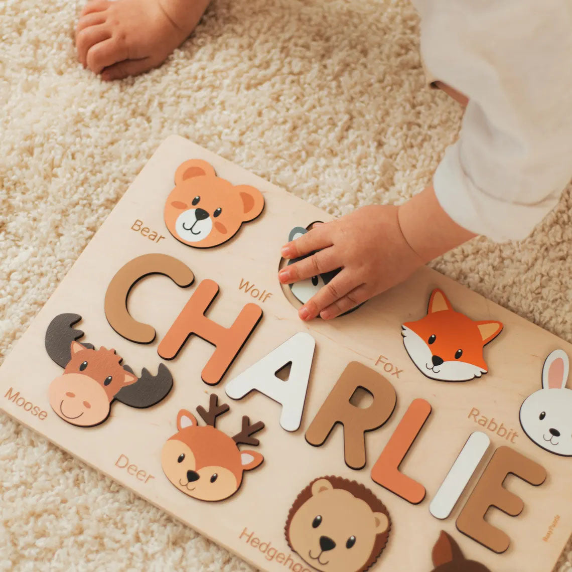 Farm Animals Nursery Decor Name Puzzle Personalized Gift For Kids 1st Birthday Baby Shower Gift, Montessori Toys Of Kids