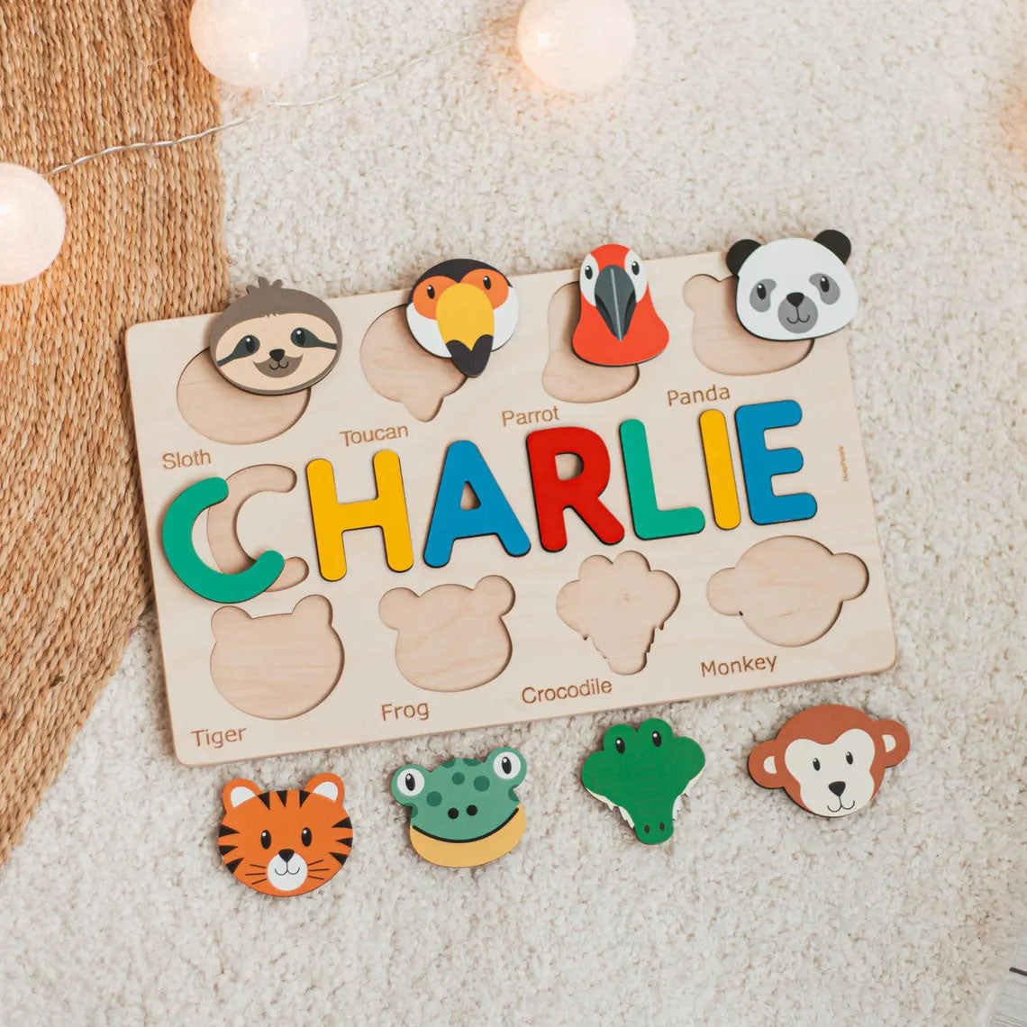 Farm Animals Nursery Decor Name Puzzle Personalized Gift For Kids 1st Birthday Baby Shower Gift, Montessori Toys Of Kids