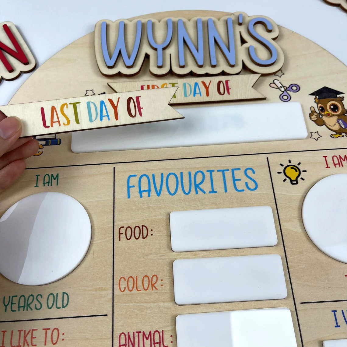 First And Last Day Of School Sign, Custom Name Back To School Board