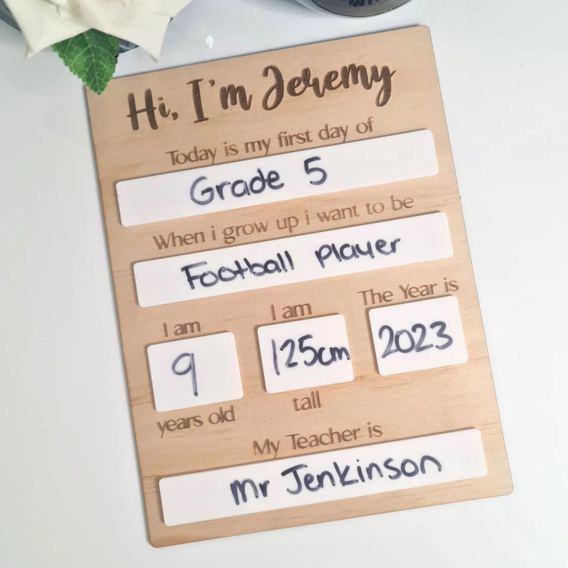 First Day Of School Board, Personalised Board, Back To School Gift