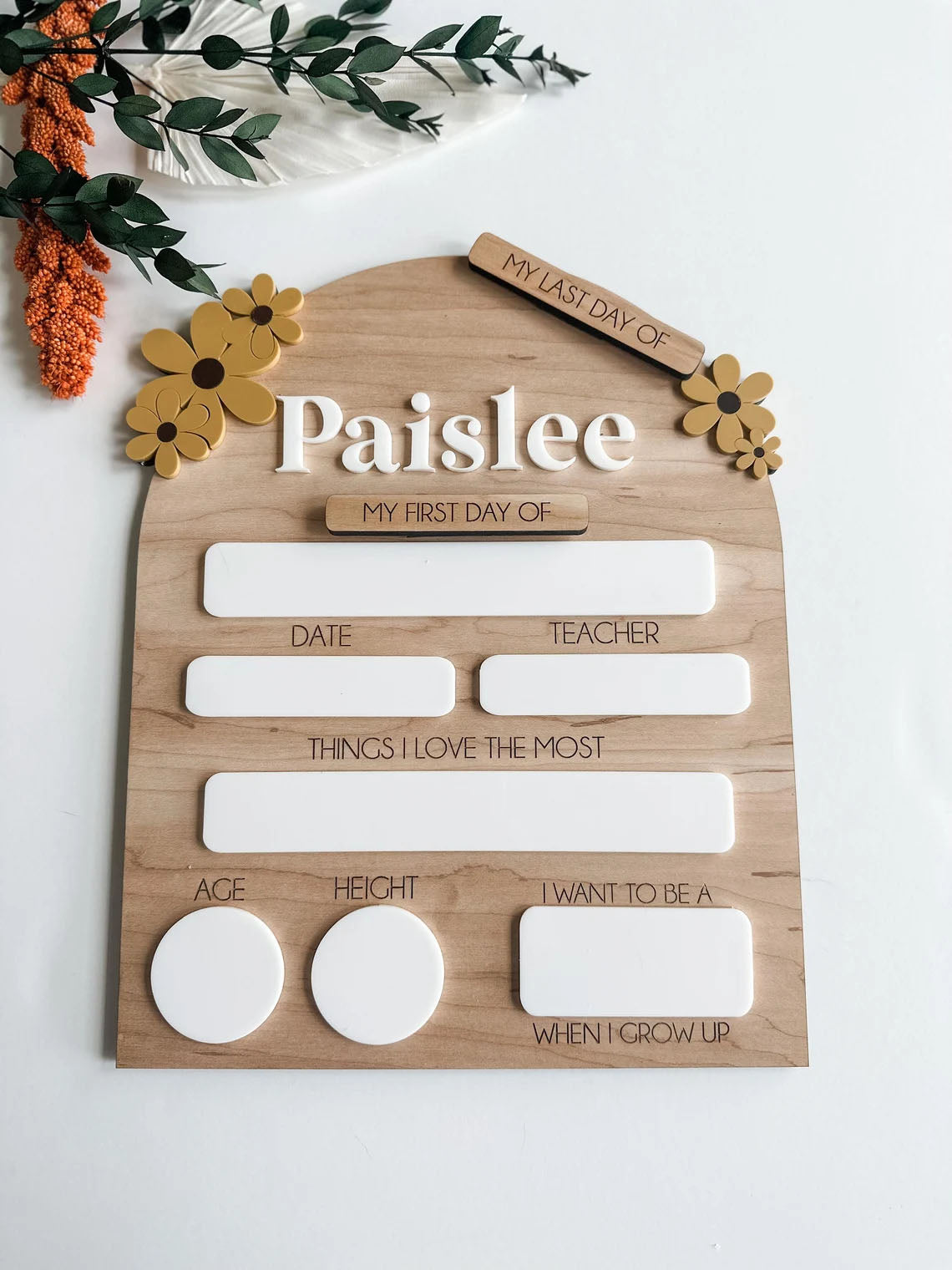 Wooden Board First Day Last Day Subject to Change, Back to School Gift