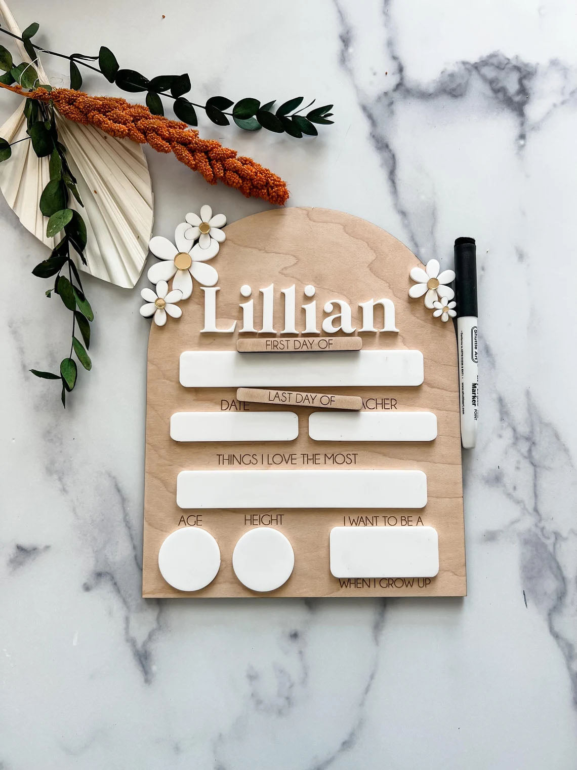 Wooden Board First Day Last Day Subject to Change, Back to School Gift