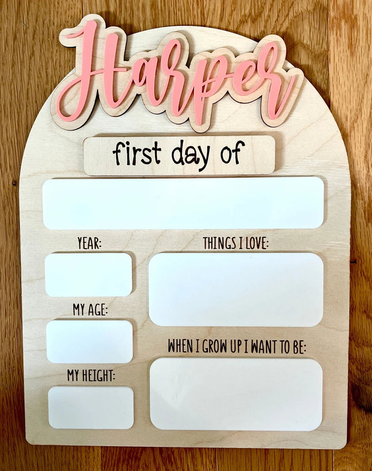 First Day Of School Sign, Personalized Back To School, Gift Photo Prop For Kids