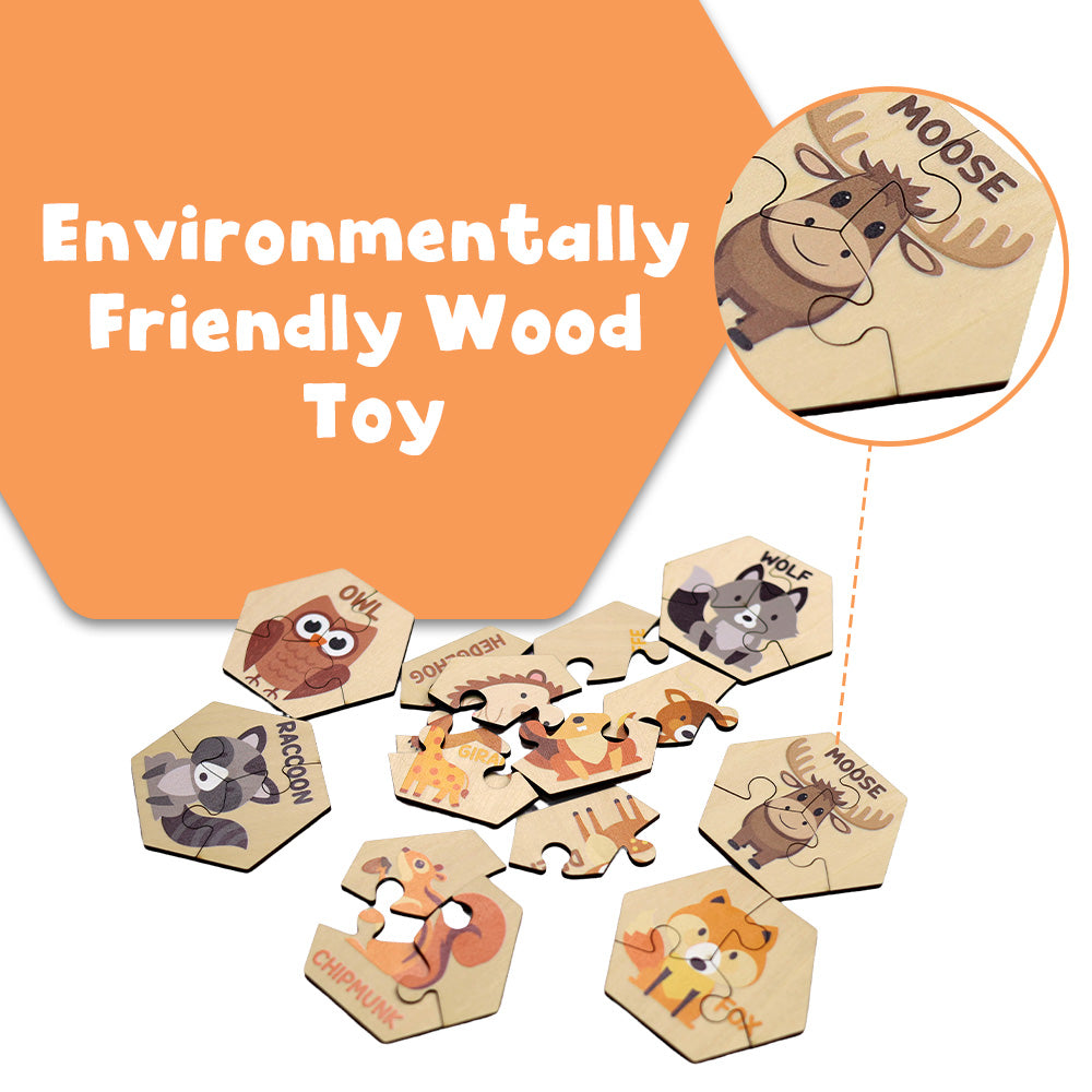 Woodland Animal Puzzles: 15-Piece Toddler Set Ages 2+, Montessori Toys Of Kids