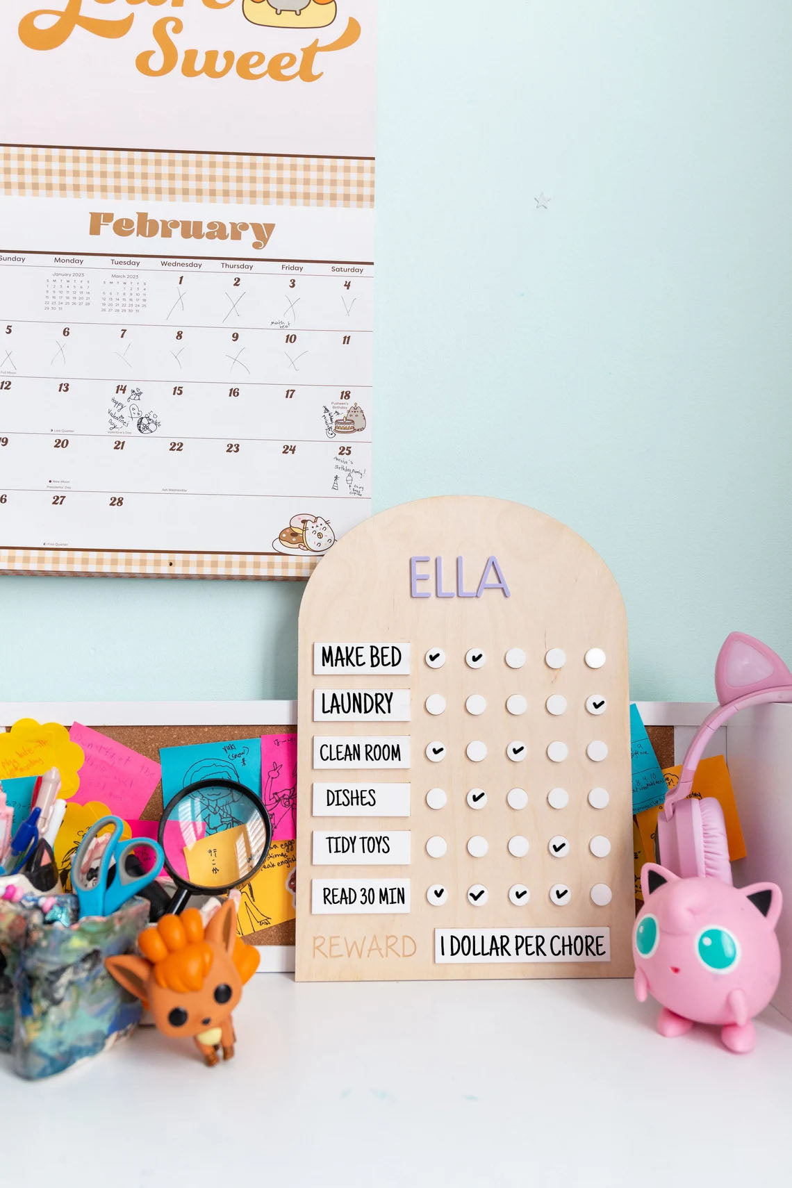 Customized Daily Chore Chart, Allowance Chart for Kids
