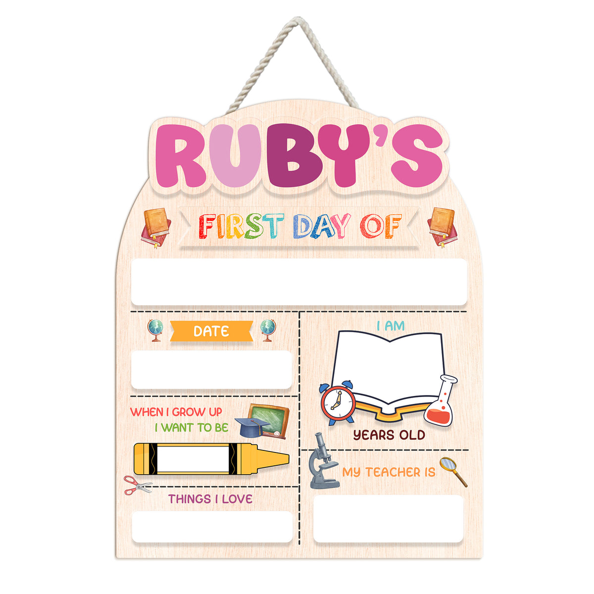 Personalized Wooden School Board Gift Student, First & Last Day of School Board, Gift For Back To School