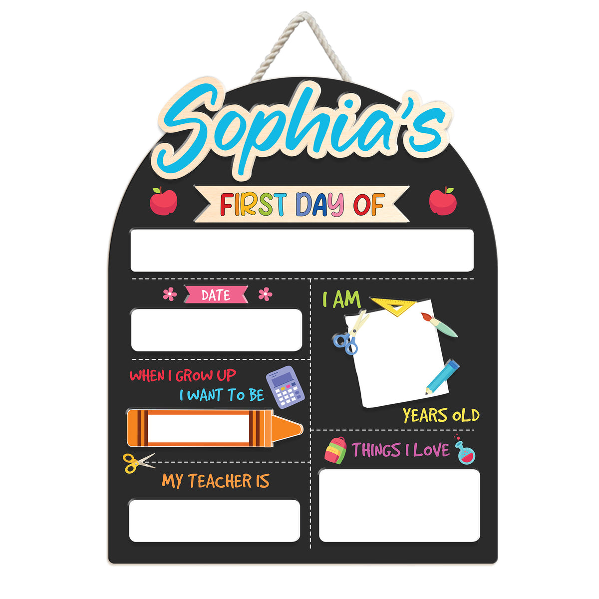 Personalized First and Last Day School Sign, Wooden Board for Toddler, Gift For Kids, Back to School Dry Erase Sign