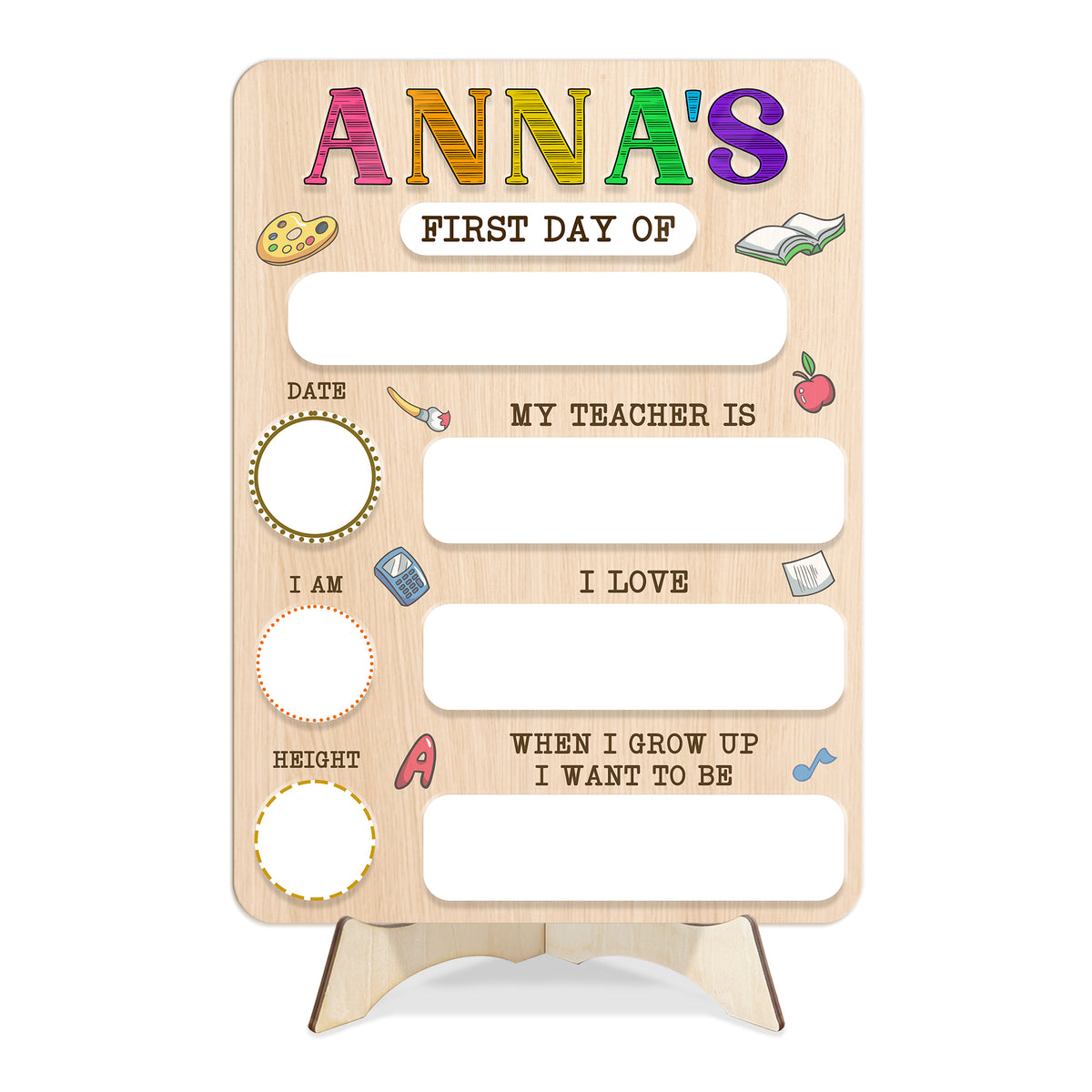 Personalized Wooden Sign For Kindergarten, First & Last Day Of School Board, Back To School Sign, Class Of 2025 Gift