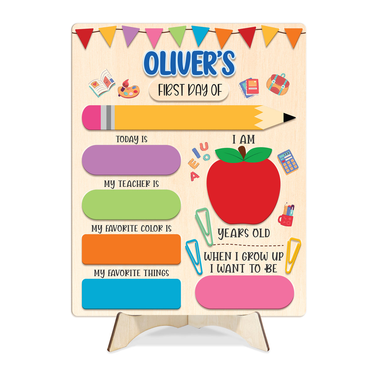 Personalized First and Last Day School Sign, Preschool Board for Toddler, Back To School Dry Erase Sign
