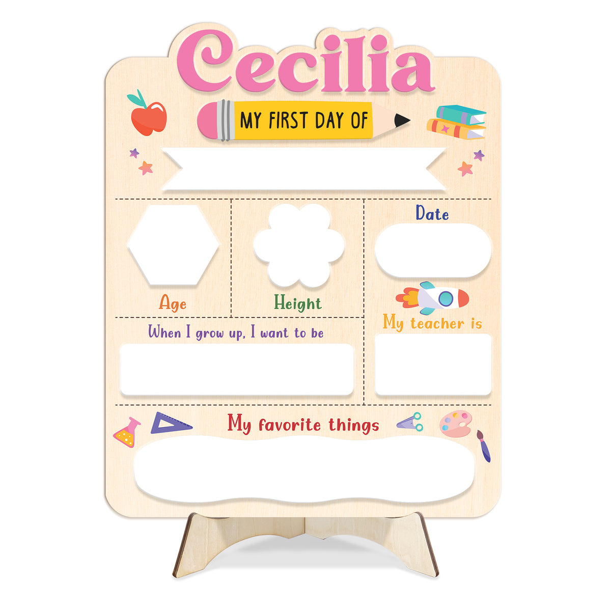 Personalized First and Last Day School Sign, Preschool Board for Toddler, Back to School Dry Erase Sign, Gift For Kids