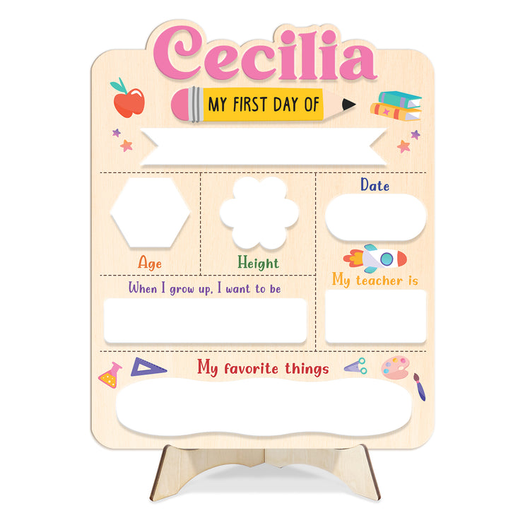 Personalized First and Last Day School Sign, Preschool Board for Toddler, Back to School Dry Erase Sign, Gift For Kids