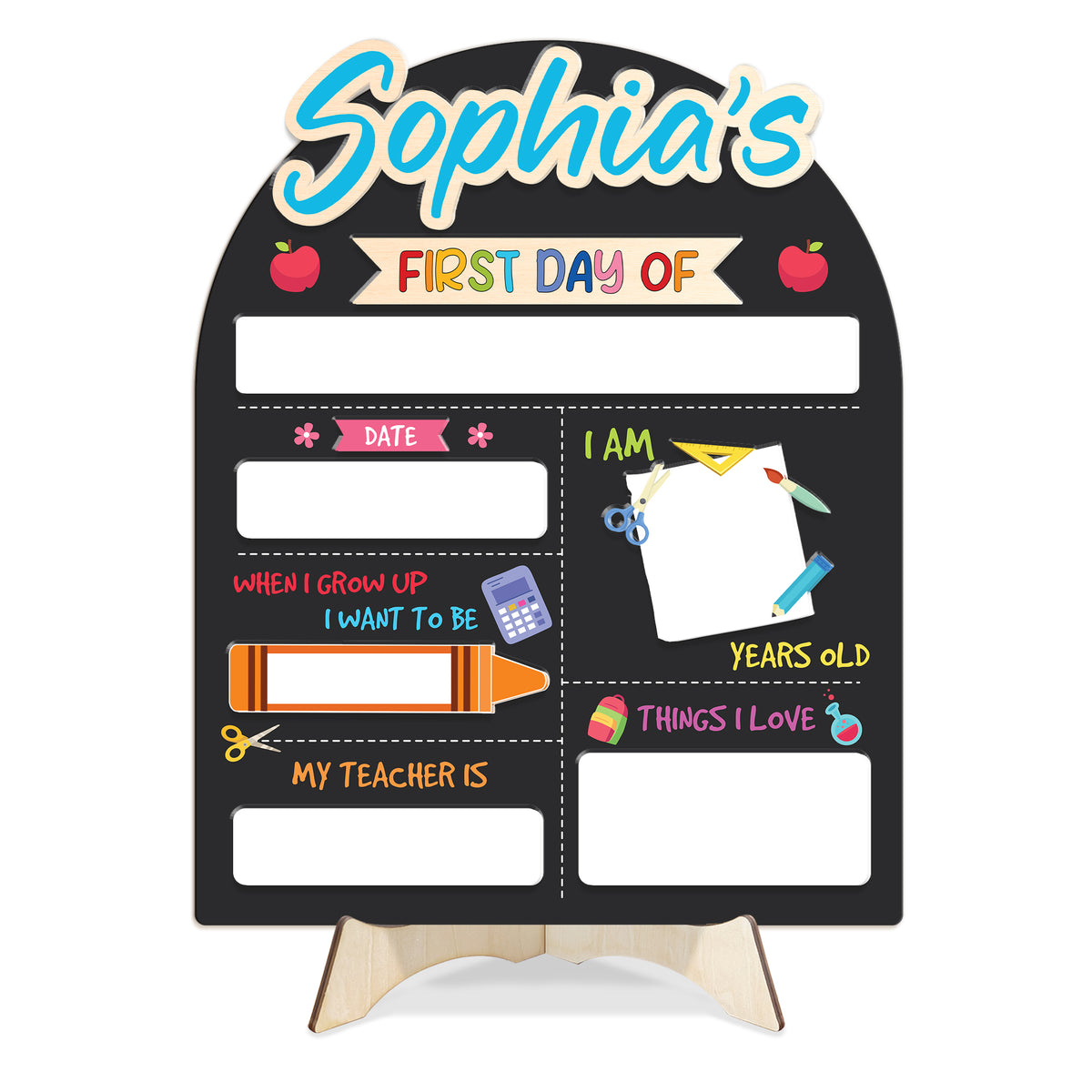 Personalized First and Last Day School Sign, Wooden Board for Toddler, Gift For Kids, Back to School Dry Erase Sign