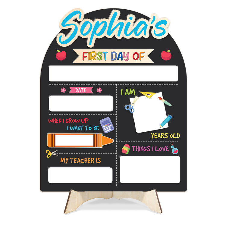 Personalized First and Last Day School Sign, Wooden Board for Toddler, Gift For Kids, Back to School Dry Erase Sign
