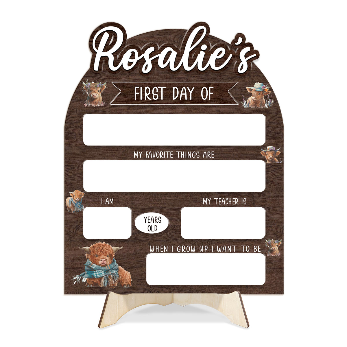 Personalized Wooden Sign for Kindergarten, First & Last Day of School Board, 1st Day of Preschool Board, Back To School Sign