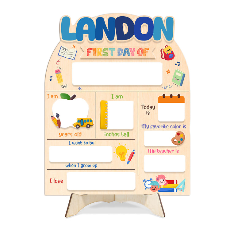 Personalized Wooden School Board Gift Student, First & Last Day of School Sign, Class of 2025 Gift