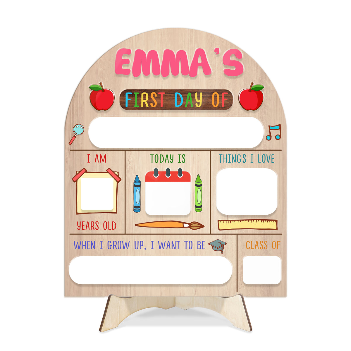First & Last Day of School Board, Back to School Sign, Personalized Wooden Sign for Kindergarten, Class of 2025 Gift