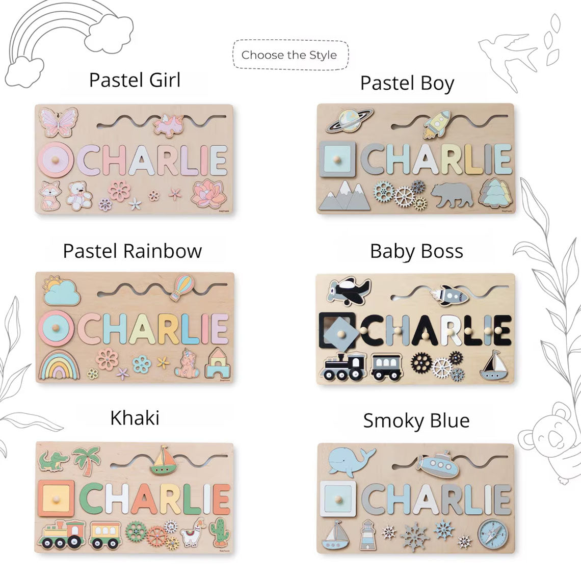 Montessori Busy Board, Personalized Puzzle Sensory Activity Wooden Toys Baby Gift