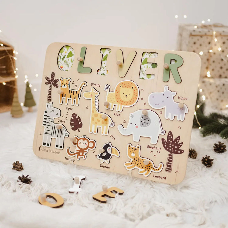 Montessori Toys Puzzle Board Personalized Baby Gift, Sensory Activity