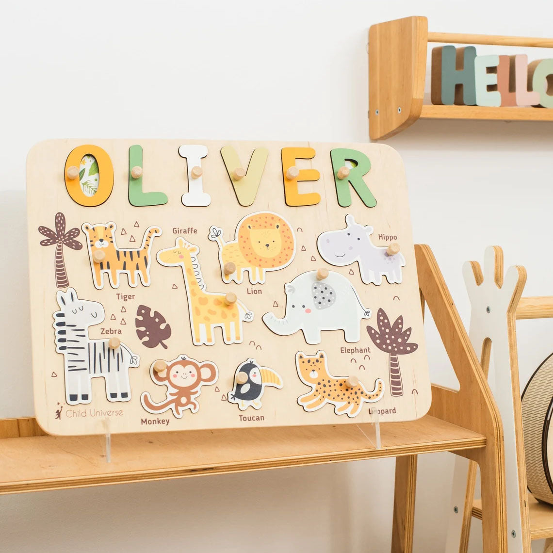 Montessori Toys Puzzle Board Personalized Baby Gift, Sensory Activity
