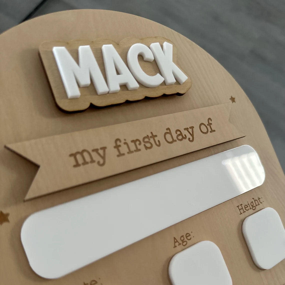 My First/Last Day of Personalised Laser Engraved Back to School Board