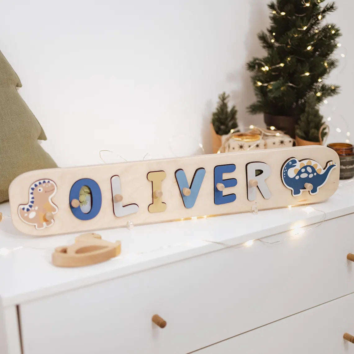 Personalized Gift for Baby, Dinosaur Theme Nursery, Kids Montessori Toys