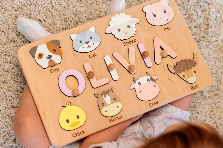 Personalized Wooden Name Puzzle, Montessori Toys Board, Back To School Gift