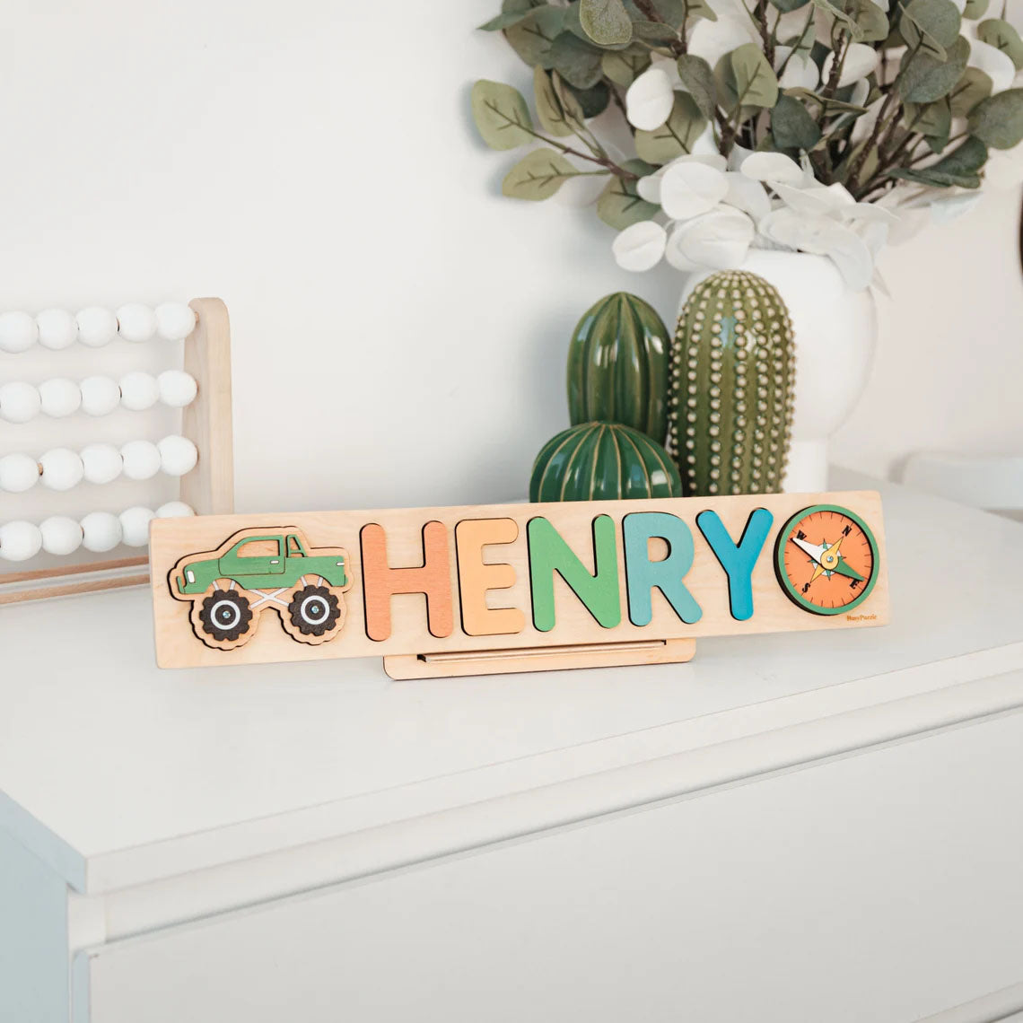 Name Puzzle With Additional Elements, Personalized baby gifts, Montessori Toys Board Custom Name
