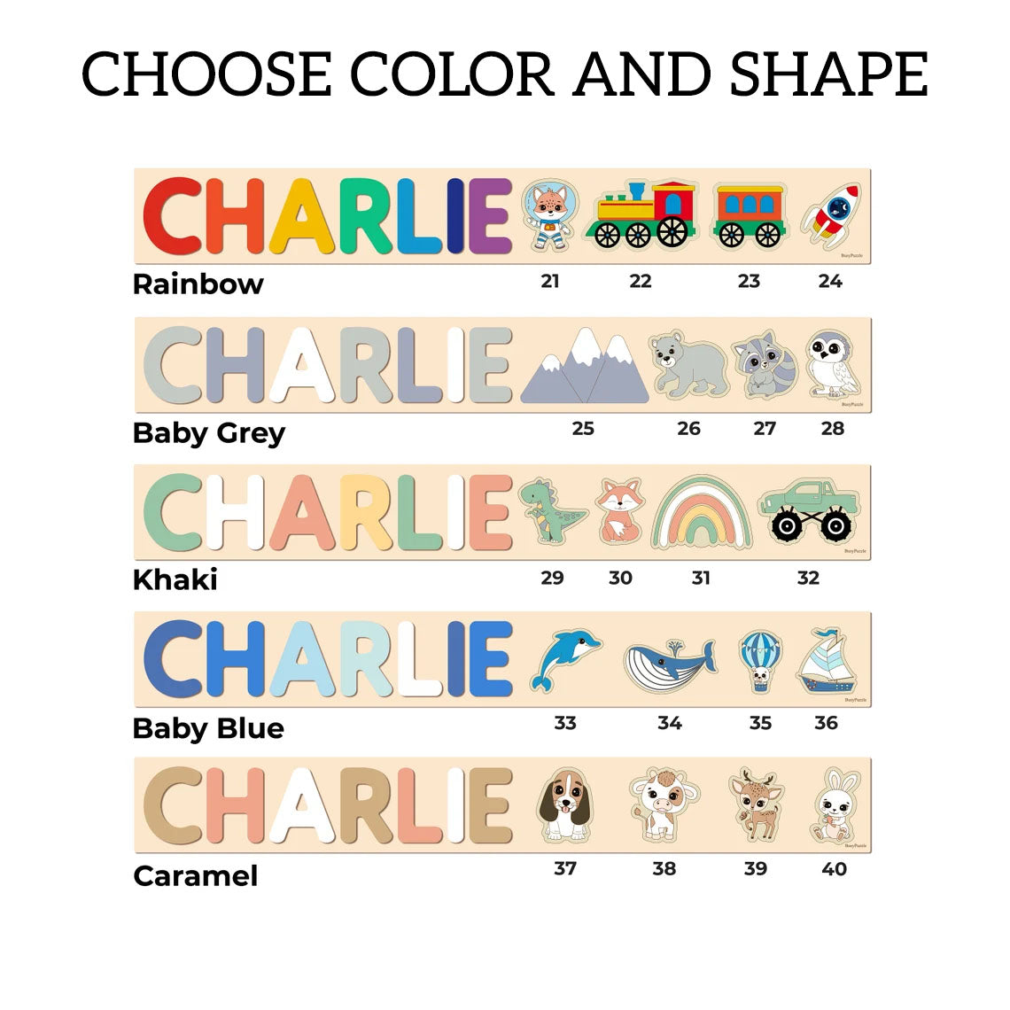 Name Puzzle With Additional Elements, Personalized baby gifts, Montessori Toys Board Custom Name