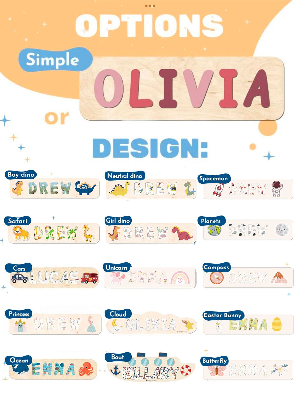 Personalized Name Puzzle With Pegs, Dino Puzzle For Child - Montessori Baby Toys
