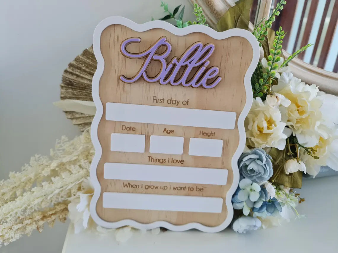 Customized First Day of School Sign, Back To School Gift, Photo Prop