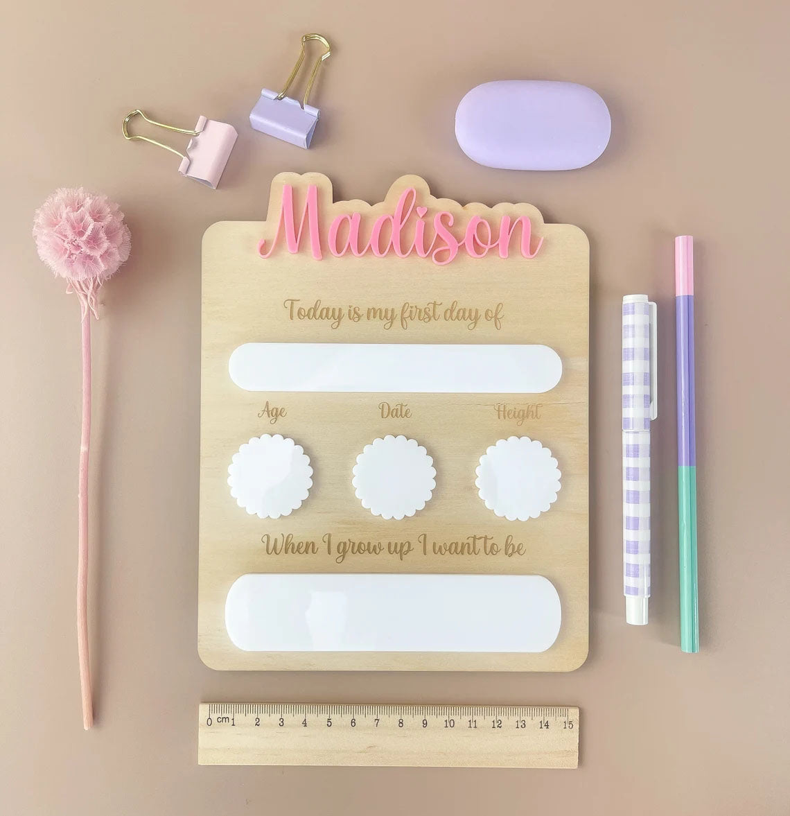 Personalised First Day Of School Board - Back To School Gift - Photo Prop For Kids