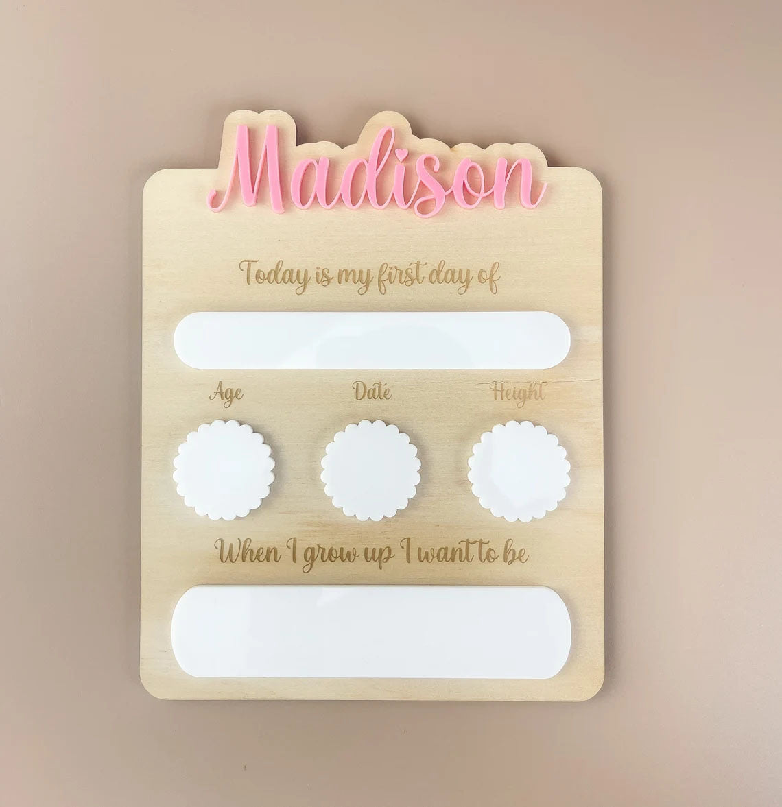 Personalised First Day Of School Board - Back To School Gift - Photo Prop For Kids