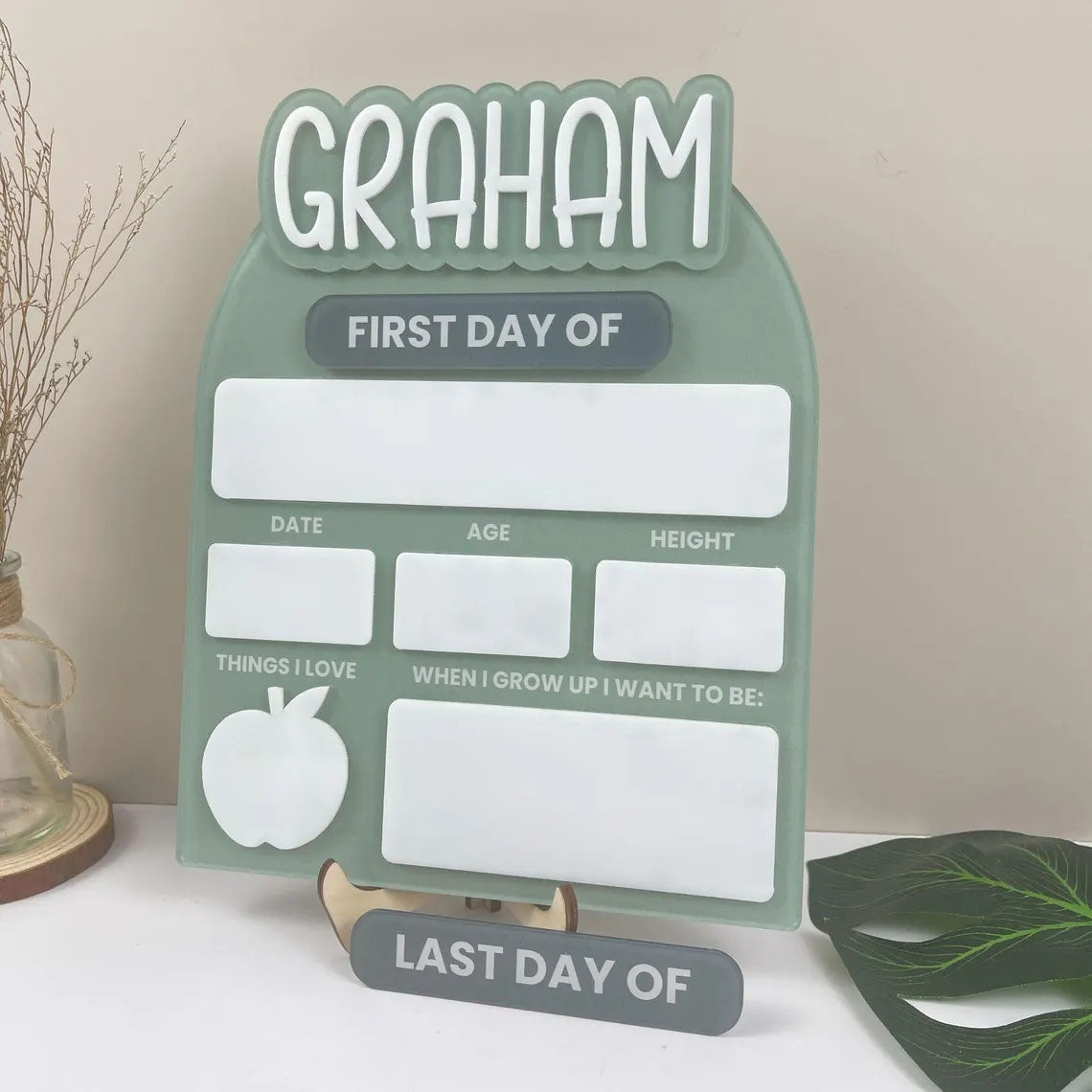 Personalized Acrylic First-Last Day Of School Sign, Custom Back To School Board