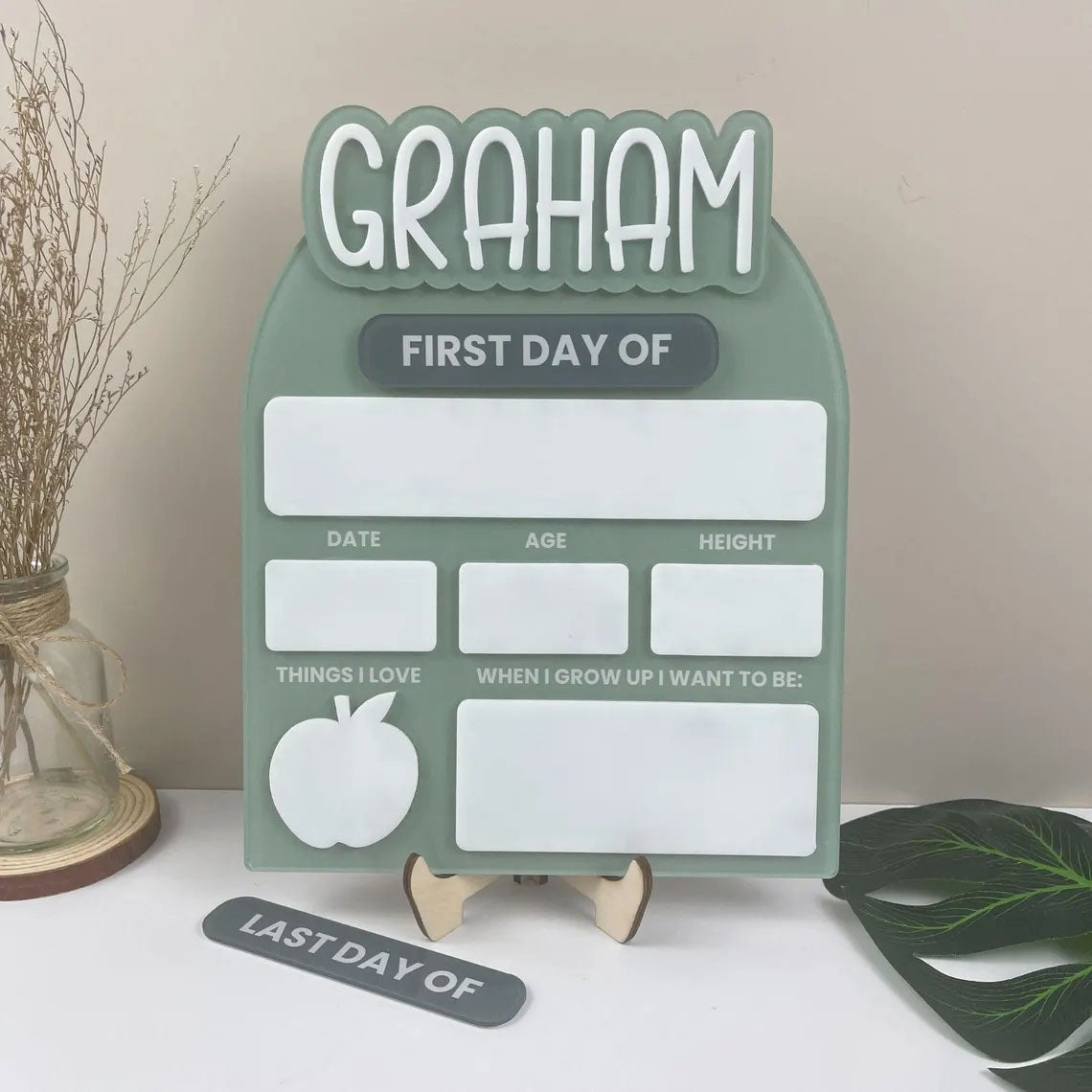 Personalized Acrylic First-Last Day Of School Sign, Custom Back To School Board