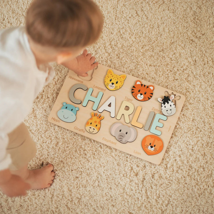 Personalized Animals Puzzle For Baby Girl And Boy Handmade Custom Name Puzzle