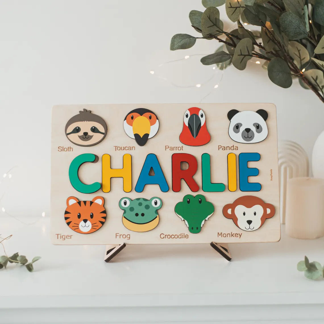 Personalized Animals Puzzle For Baby Girl And Boy Handmade Custom Name Puzzle