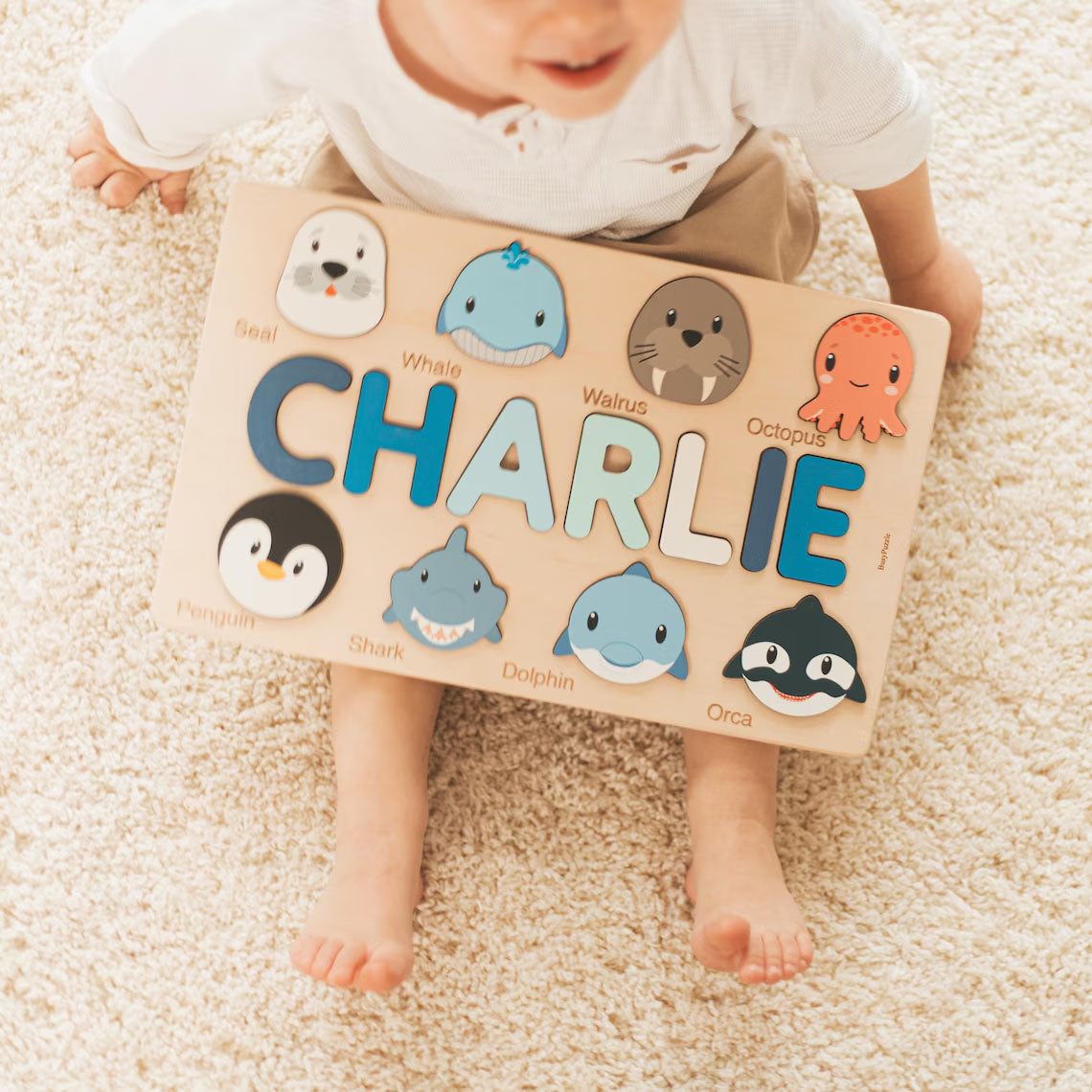 Personalized Animals Puzzle For Baby Girl And Boy Handmade Custom Name Puzzle