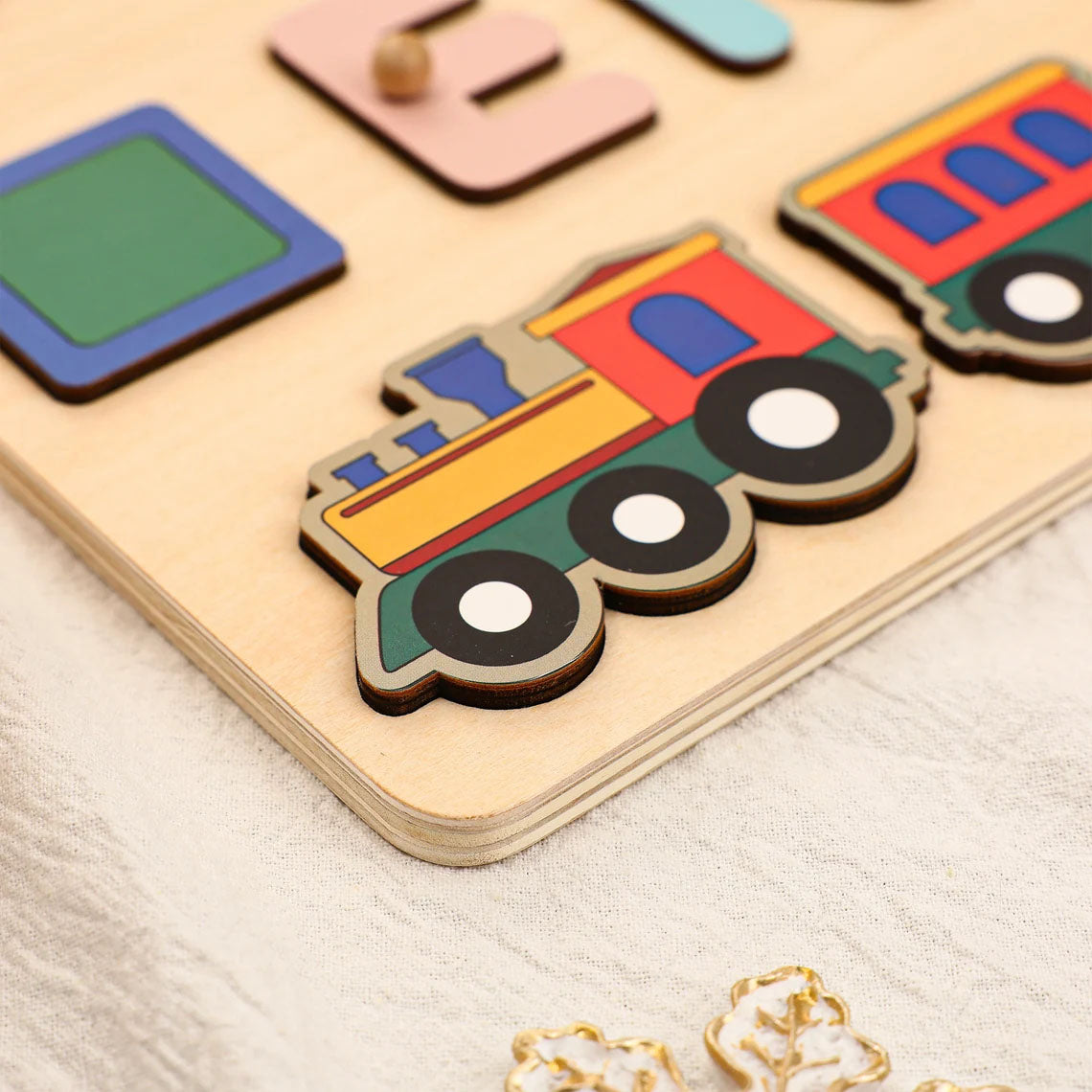 Personalized Baby Busy Board Puzzle, Montessori Toys Of Kids