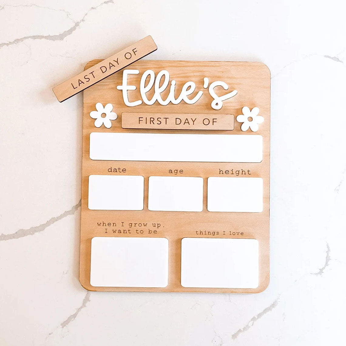 Personalized Back To School Board, Interchangeable First And Last Day