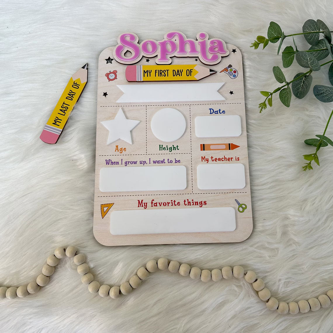 Personalized Back To School Signs, First And Last Day Signs Flexible Changeability