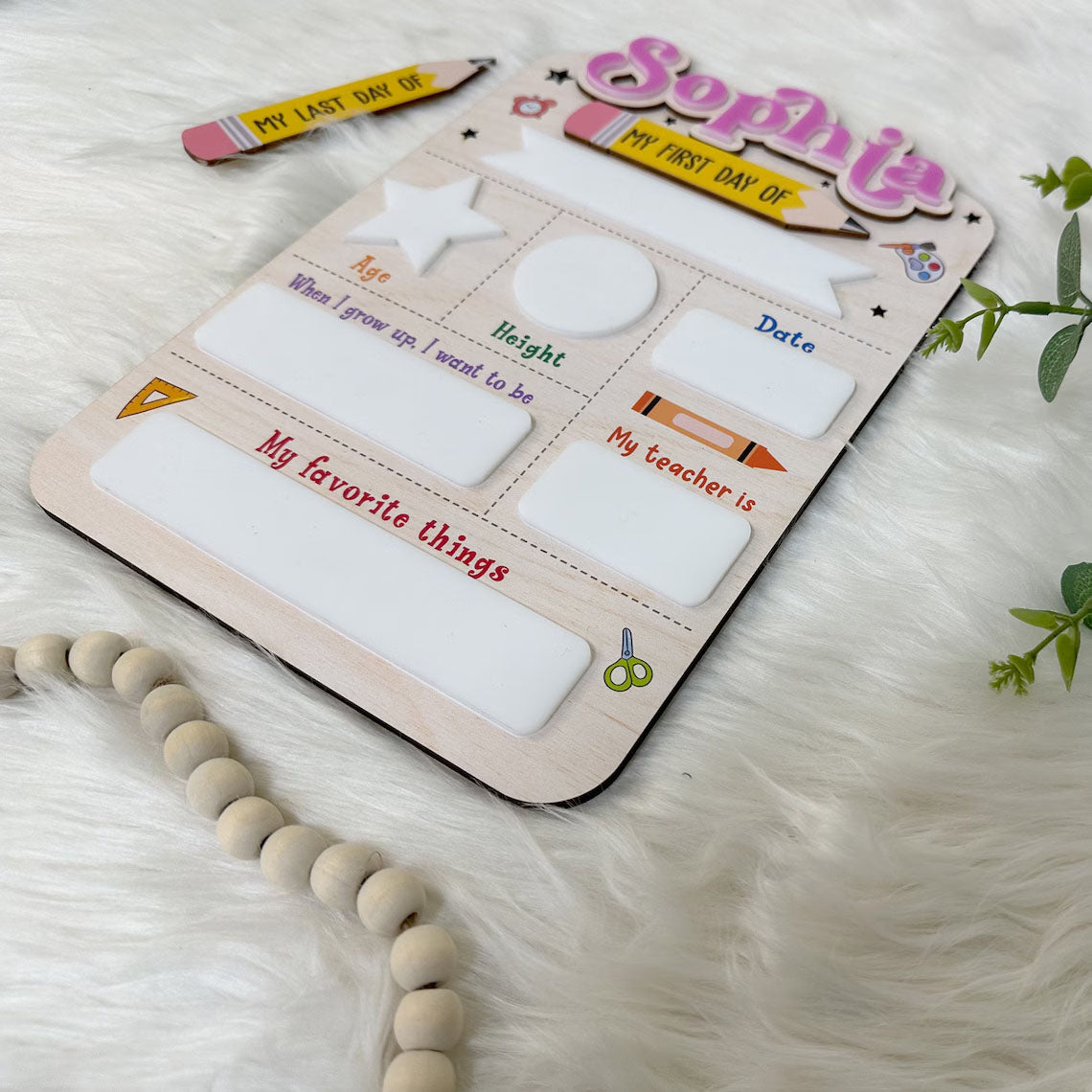 Personalized Back To School Signs, First And Last Day Signs Flexible Changeability