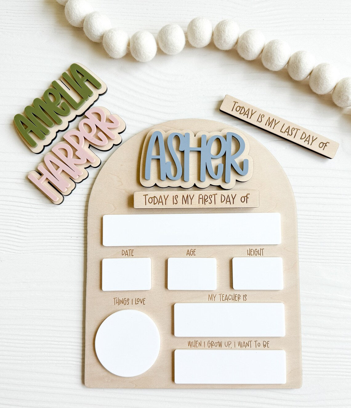 Personalized Editable First Day Of School Sign, Back To School Photo Prop