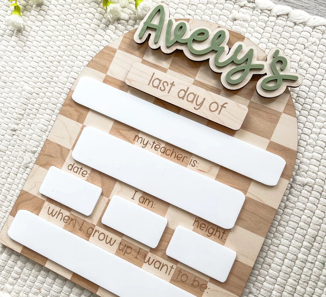 Personalized First/Last Day Of School Board, Back To School Sign