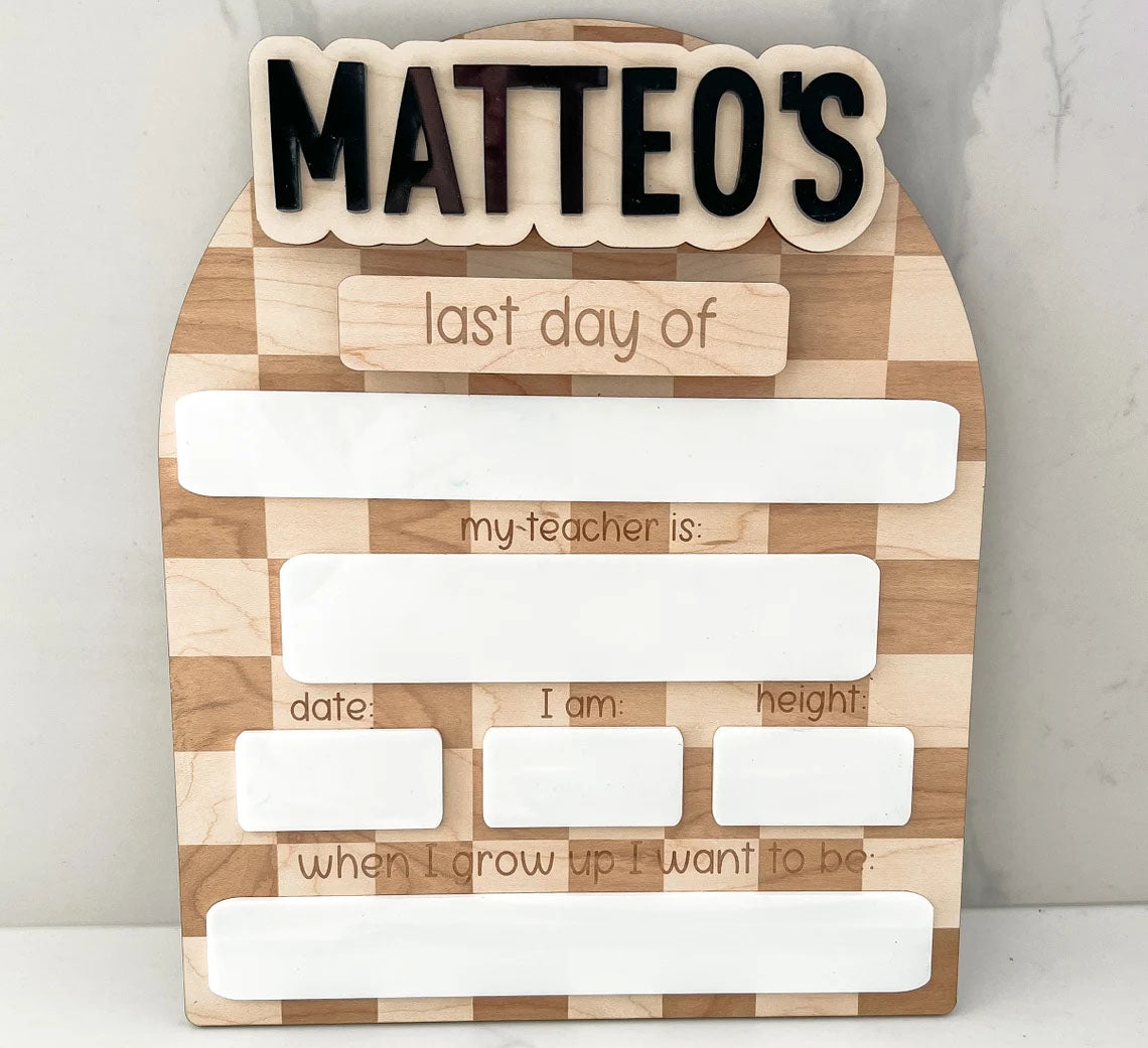 Personalized First/Last Day Of School Board, Back To School Sign