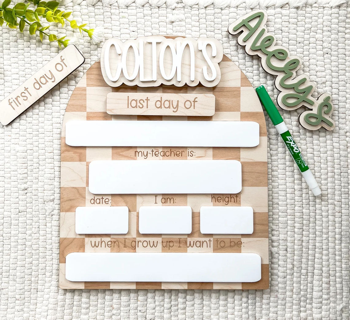 Personalized First/Last Day Of School Board, Back To School Sign