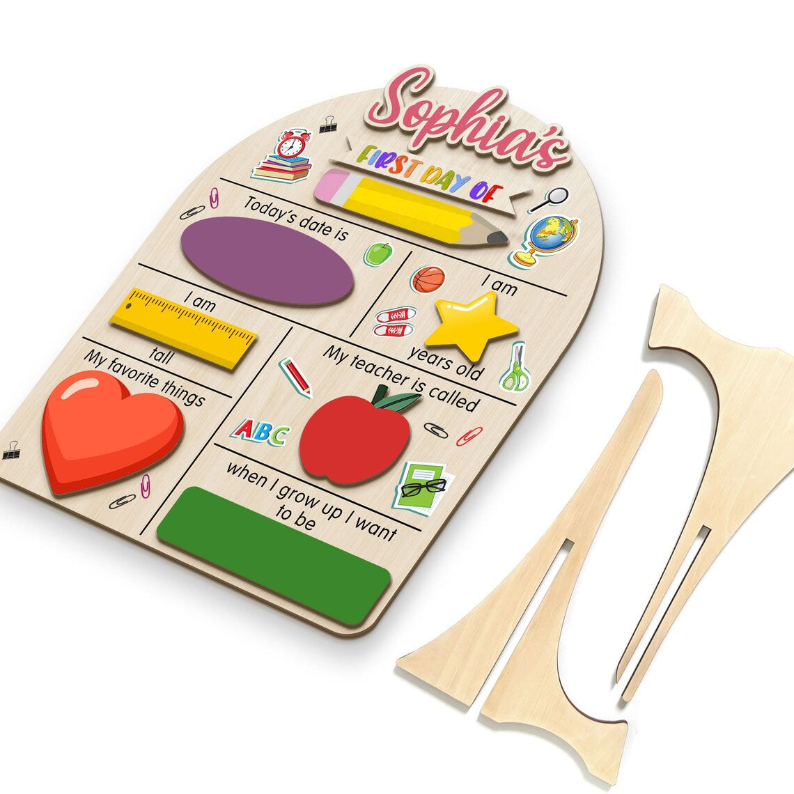 Personalized First & Last Day Of School Wooden Sign, Back To School Sign For Kids