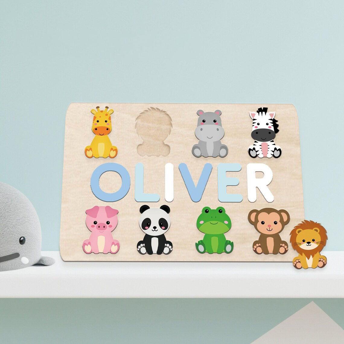 Personalized Wooden Kids Name Puzzle, Montessori Toys For Kids
