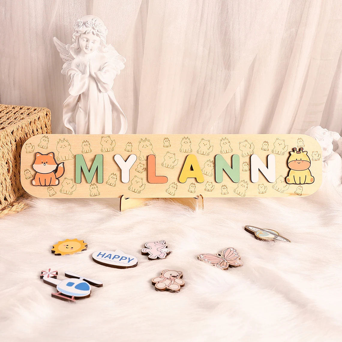 Personalized Name Puzzle Animal, First Birthday Gift For Kids, Montessori Toys For Kids