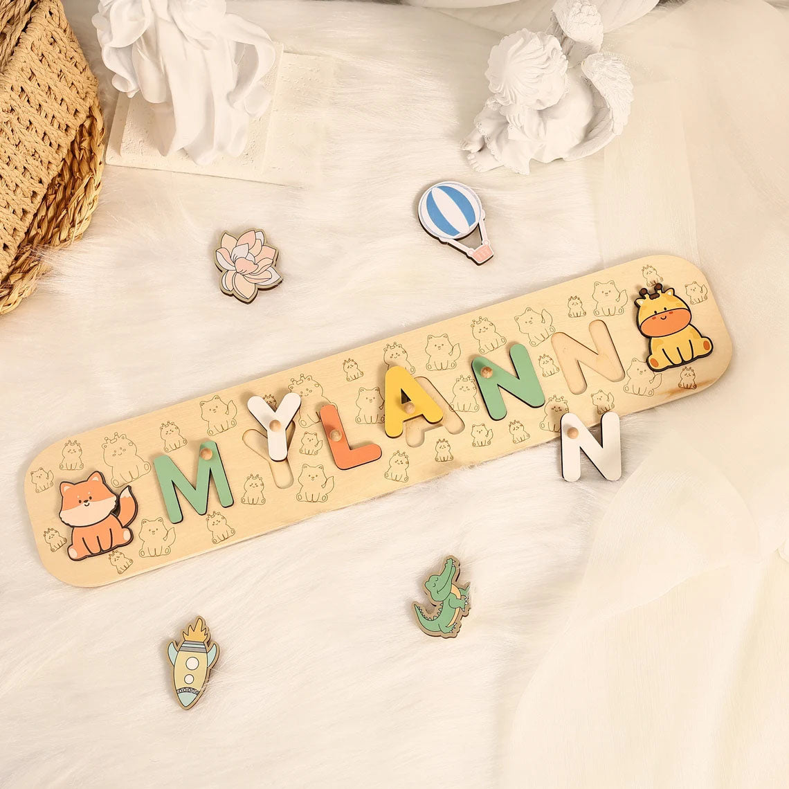 Personalized Name Puzzle Animal, First Birthday Gift For Kids, Montessori Toys For Kids